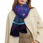 Dark Pisces Zodiac Sign Print Scarf