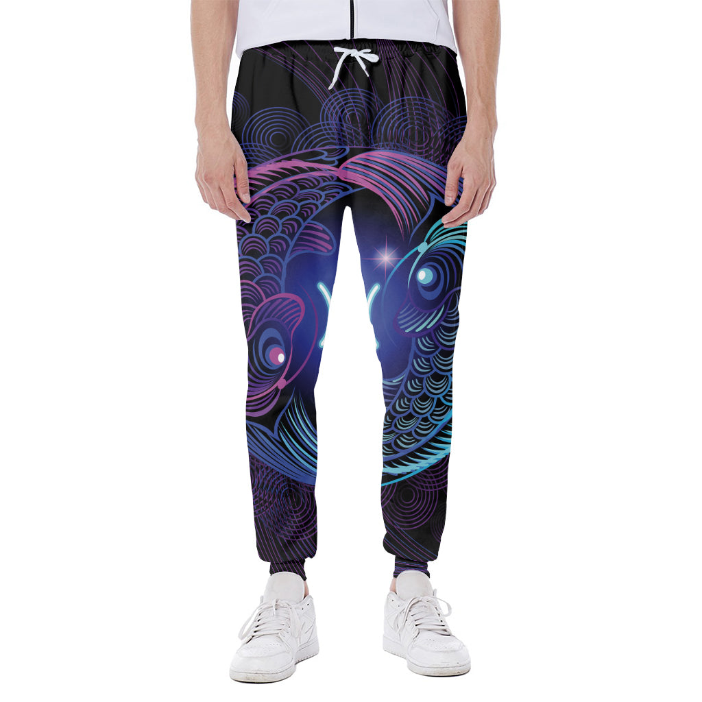 Dark Pisces Zodiac Sign Print Scuba Joggers