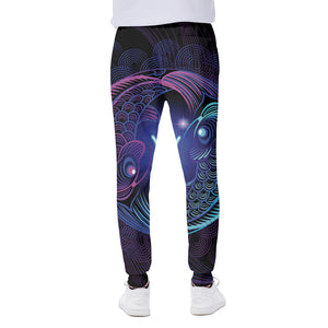 Dark Pisces Zodiac Sign Print Scuba Joggers