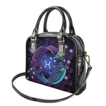 Dark Pisces Zodiac Sign Print Shoulder Handbag