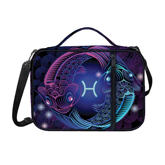 Dark Pisces Zodiac Sign Print Shoulder Strap Bible Bag