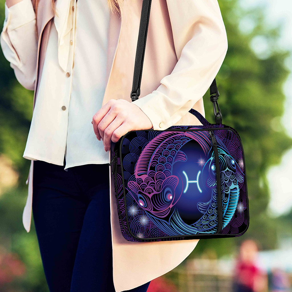 Dark Pisces Zodiac Sign Print Shoulder Strap Bible Bag