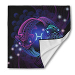 Dark Pisces Zodiac Sign Print Silk Bandana