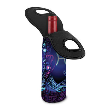 Dark Pisces Zodiac Sign Print Single Neoprene Wine Tote