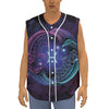 Dark Pisces Zodiac Sign Print Sleeveless Baseball Jersey