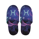 Dark Pisces Zodiac Sign Print Slippers