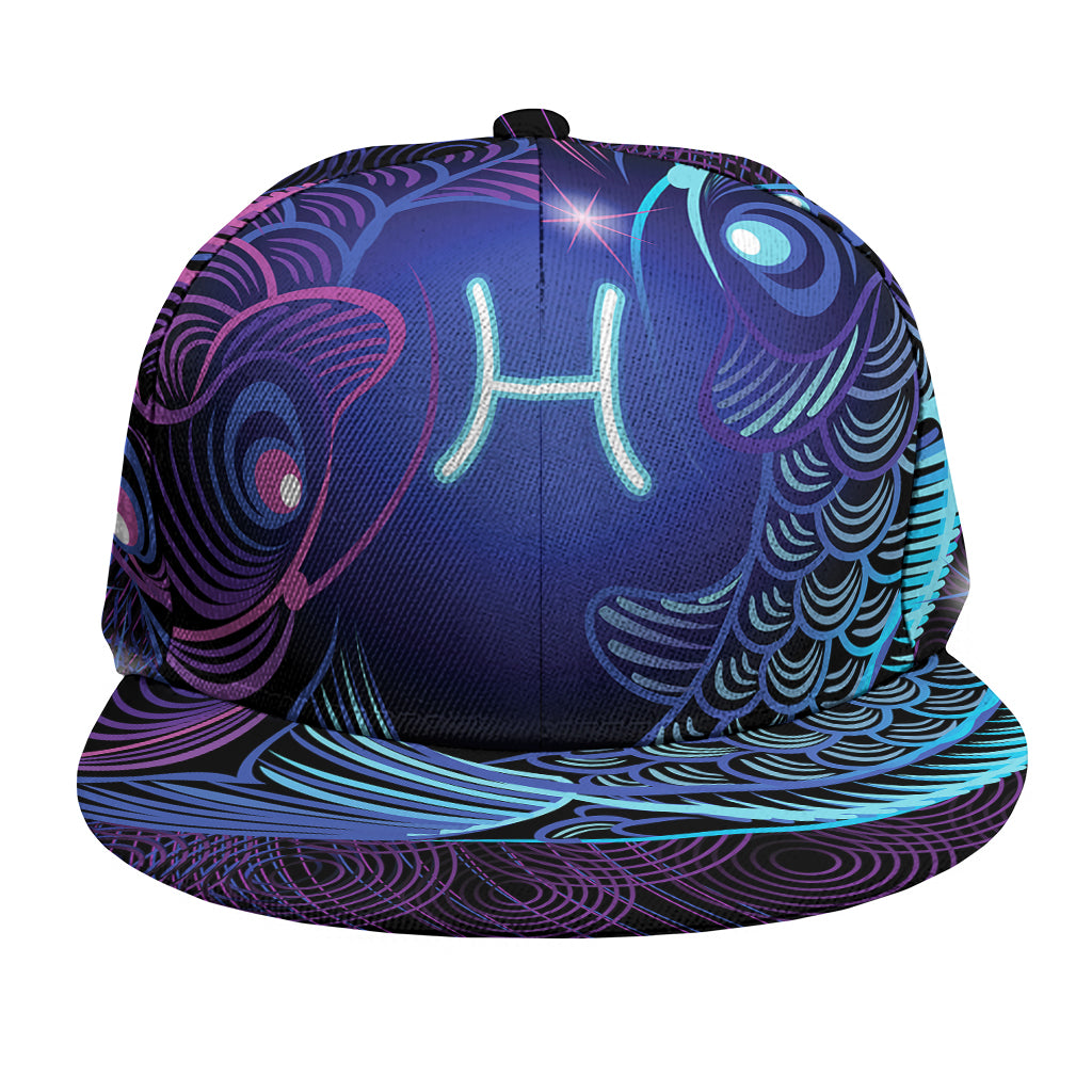 Dark Pisces Zodiac Sign Print Snapback Cap