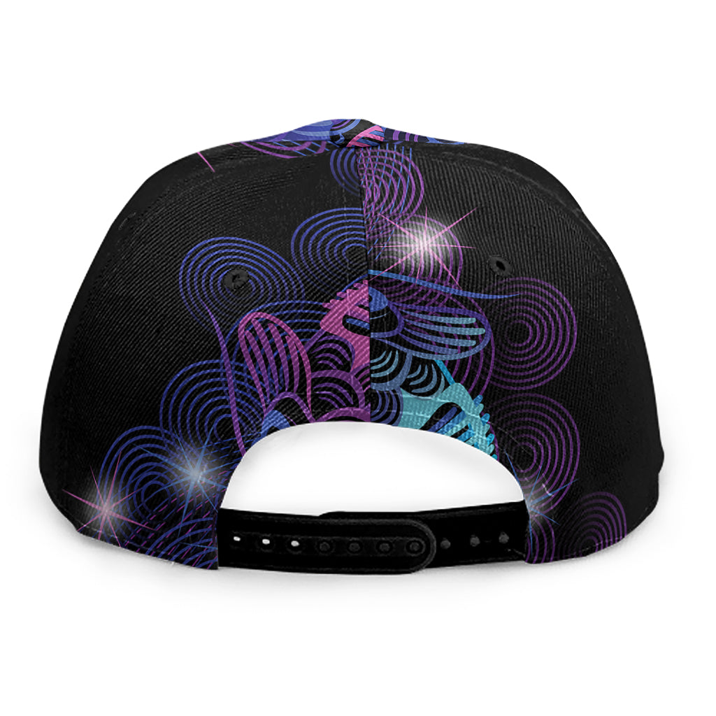 Dark Pisces Zodiac Sign Print Snapback Cap