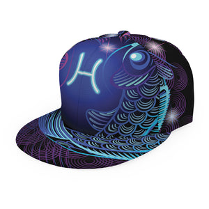 Dark Pisces Zodiac Sign Print Snapback Cap