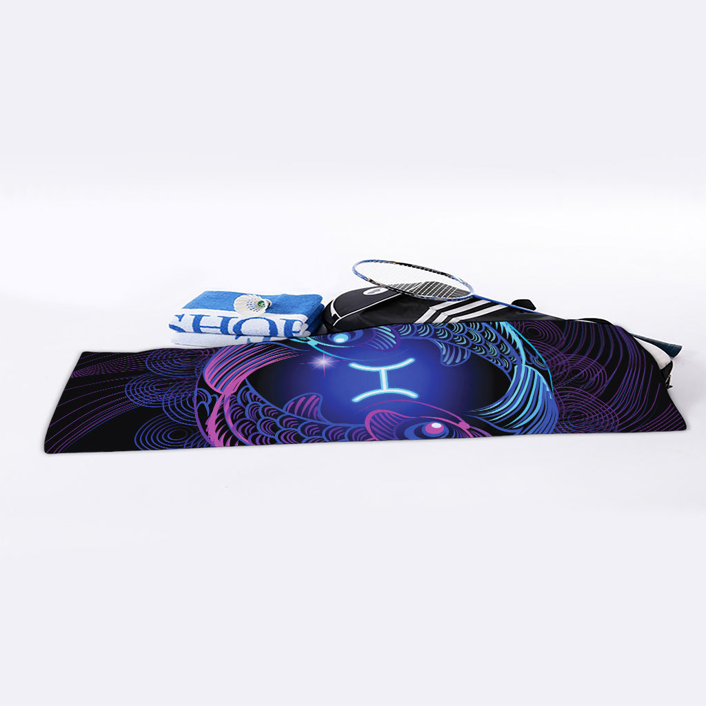 Dark Pisces Zodiac Sign Print Sports Towel