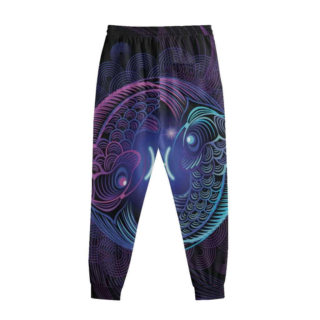 Dark Pisces Zodiac Sign Print Sweatpants