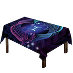 Dark Pisces Zodiac Sign Print Tablecloth