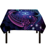 Dark Pisces Zodiac Sign Print Tablecloth