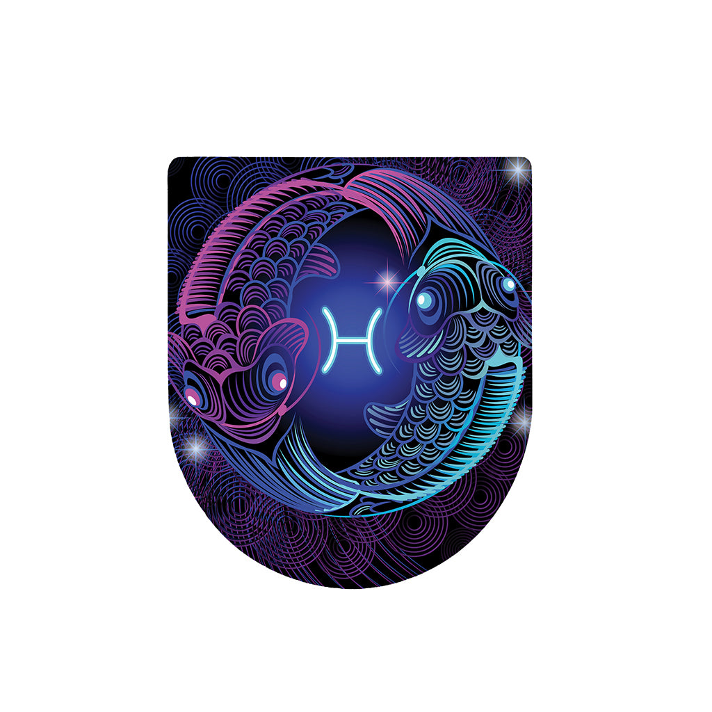 Dark Pisces Zodiac Sign Print Toilet Lid Cover