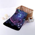 Dark Pisces Zodiac Sign Print Towel