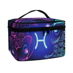 Dark Pisces Zodiac Sign Print Travel Makeup Bag