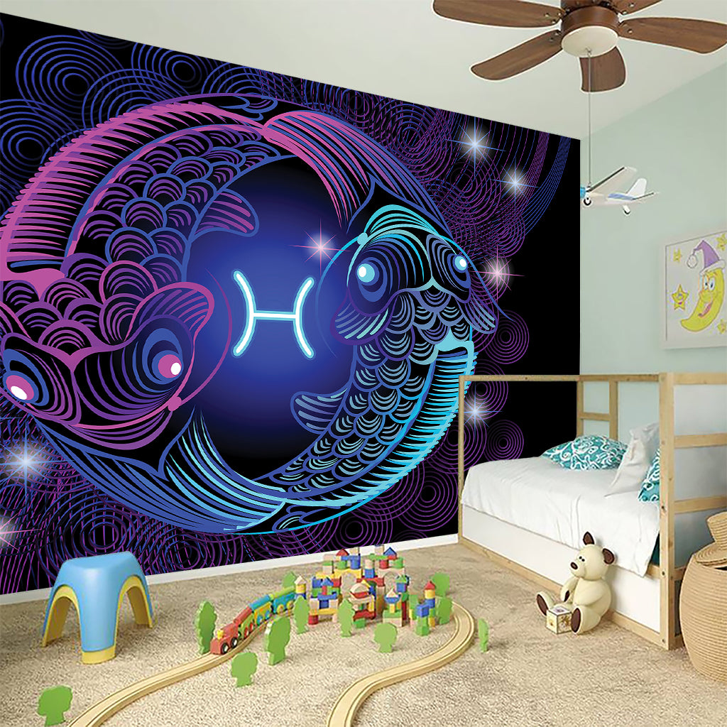 Dark Pisces Zodiac Sign Print Wall Sticker