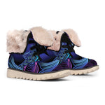 Dark Pisces Zodiac Sign Print Winter Boots