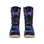 Dark Pisces Zodiac Sign Print Winter Boots