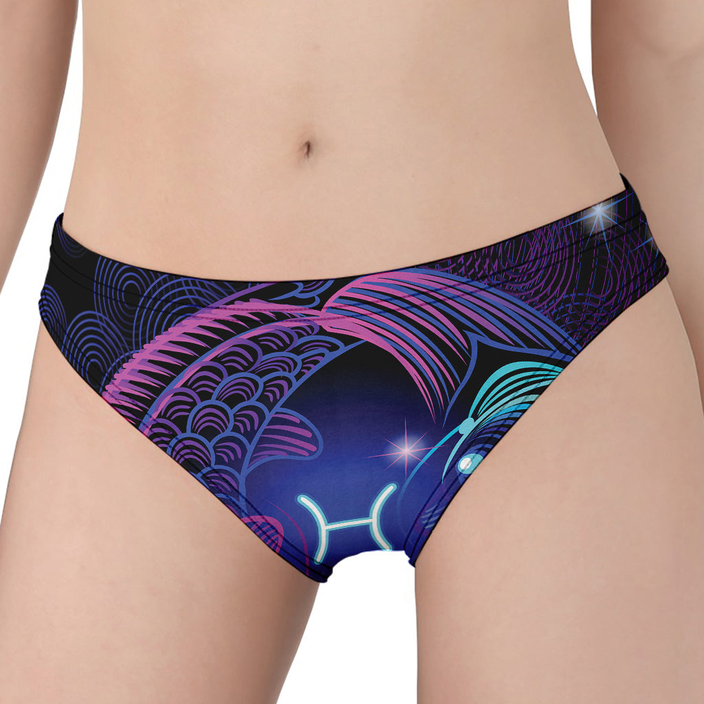 Dark Pisces Zodiac Sign Print Women's Panties