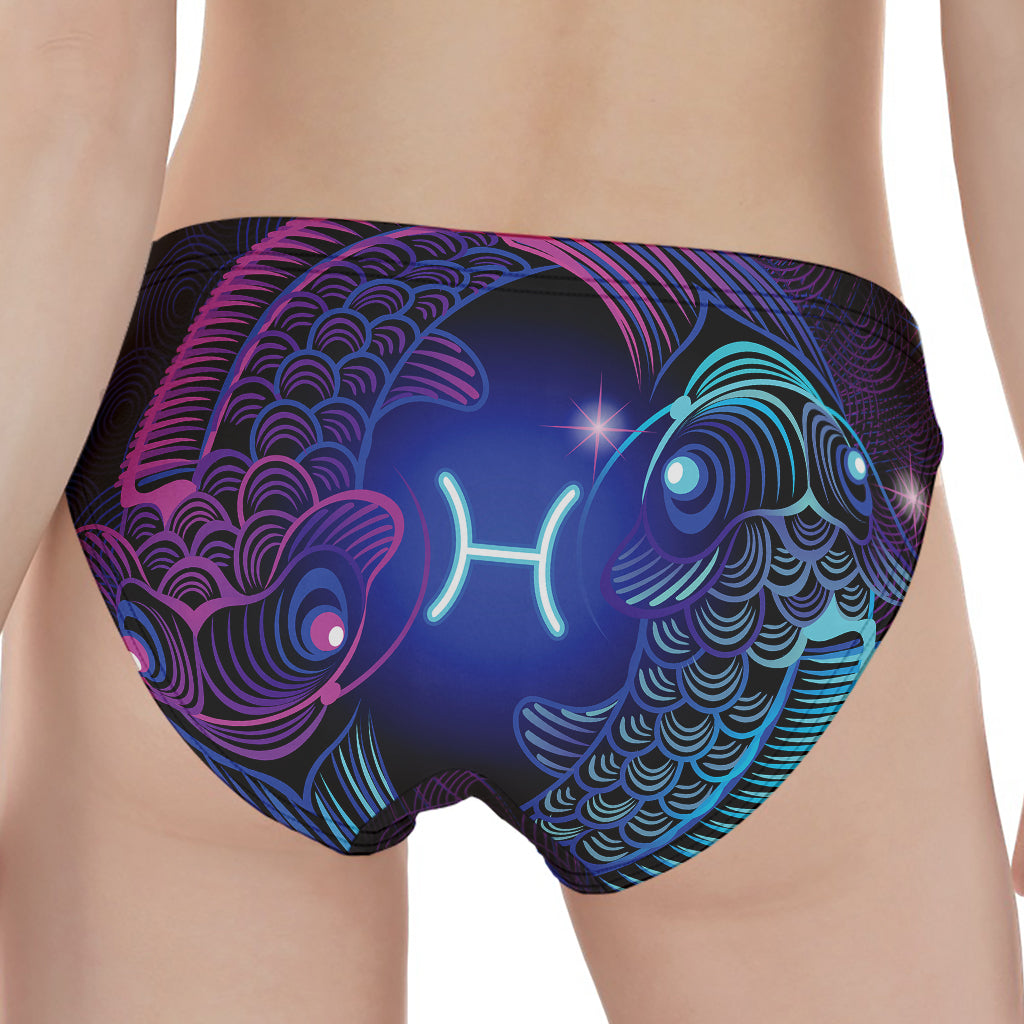 Dark Pisces Zodiac Sign Print Women's Panties