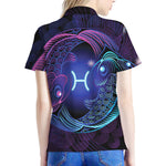 Dark Pisces Zodiac Sign Print Women's Polo Shirt