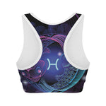Dark Pisces Zodiac Sign Print Women's Sports Bra