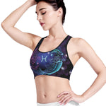 Dark Pisces Zodiac Sign Print Women's Sports Bra