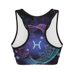 Dark Pisces Zodiac Sign Print Women's Sports Bra
