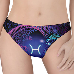 Dark Pisces Zodiac Sign Print Women's Thong