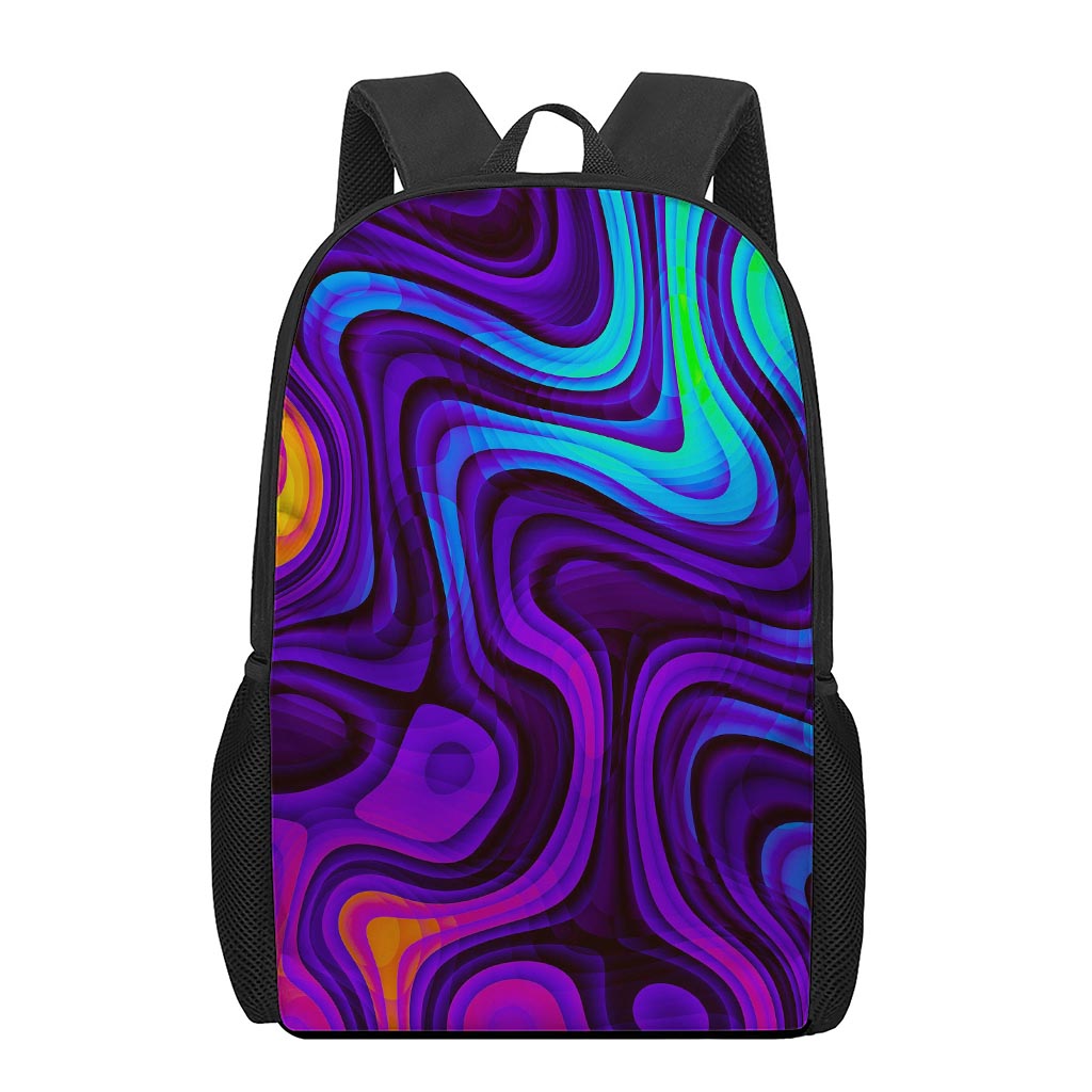 Dark Psychedelic Trippy Print 17 Inch Backpack