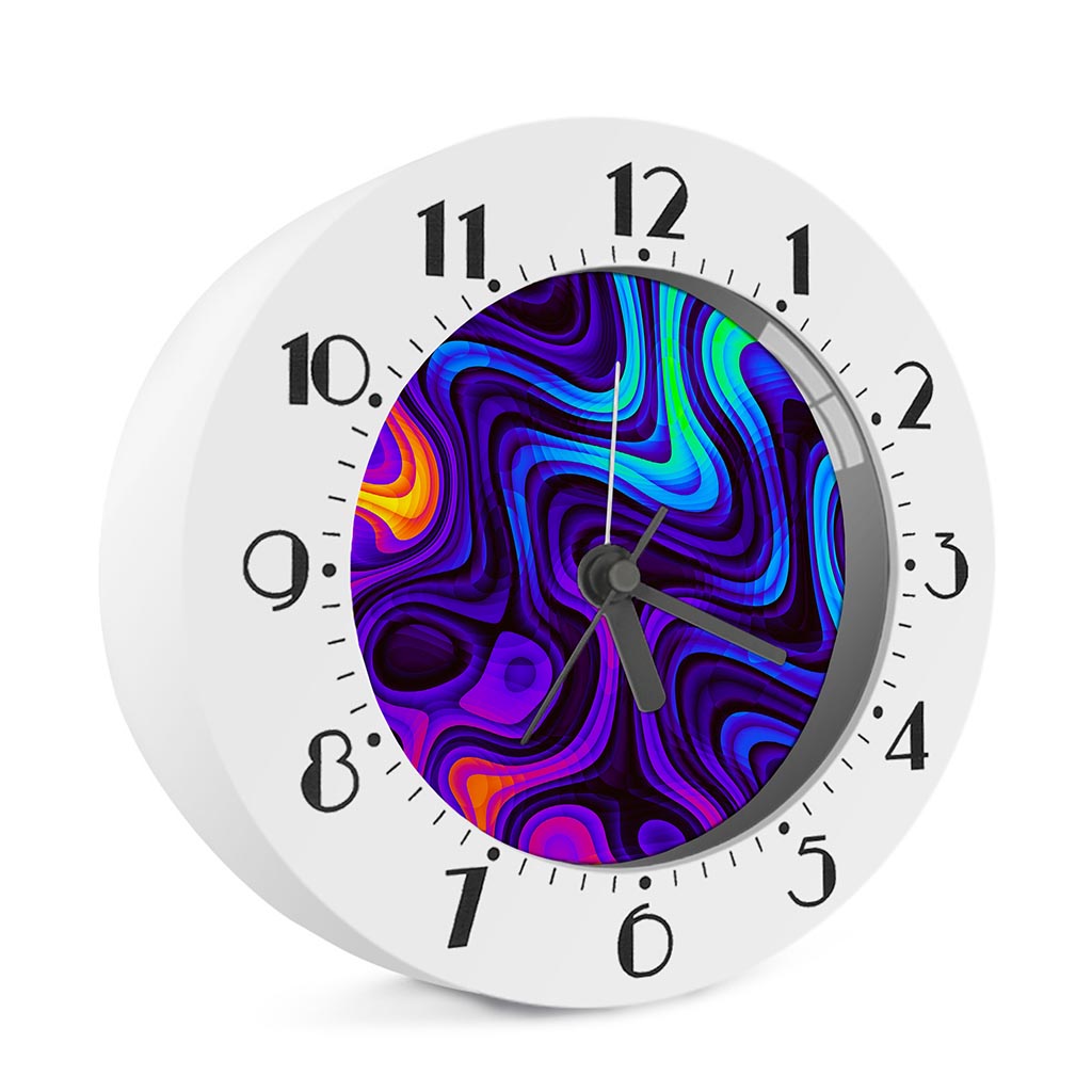 Dark Psychedelic Trippy Print Alarm Clock