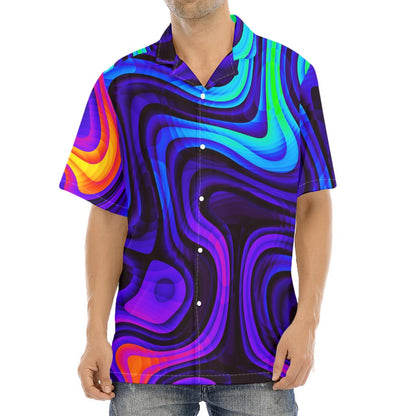 Dark Psychedelic Trippy Print Aloha Shirt