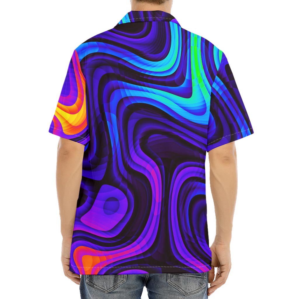 Dark Psychedelic Trippy Print Aloha Shirt