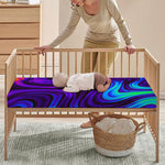 Dark Psychedelic Trippy Print Baby Crib Sheet