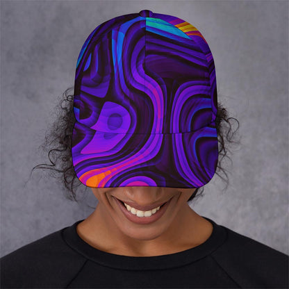 Dark Psychedelic Trippy Print Baseball Cap