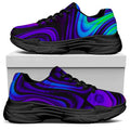 Dark Psychedelic Trippy Print Black Chunky Shoes