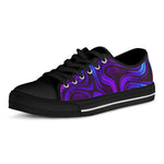 Dark Psychedelic Trippy Print Black Low Top Sneakers