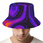 Dark Psychedelic Trippy Print Bucket Hat