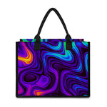 Dark Psychedelic Trippy Print Canvas Tote Bag