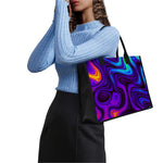 Dark Psychedelic Trippy Print Canvas Tote Bag