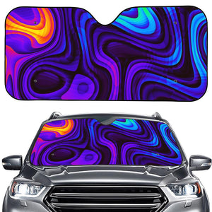 Dark Psychedelic Trippy Print Car Windshield Sun Shade