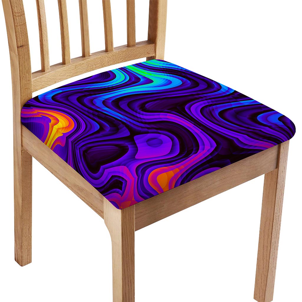 Dark Psychedelic Trippy Print Chair Cushion Cover