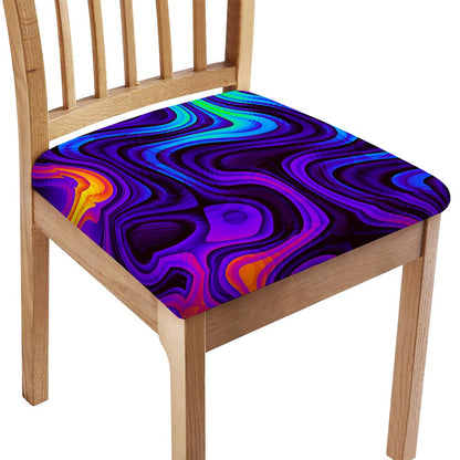 Dark Psychedelic Trippy Print Chair Cushion Cover