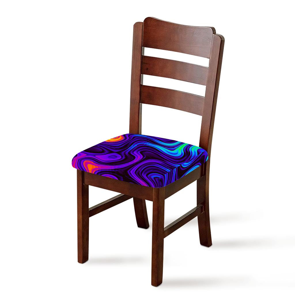 Dark Psychedelic Trippy Print Chair Cushion Cover
