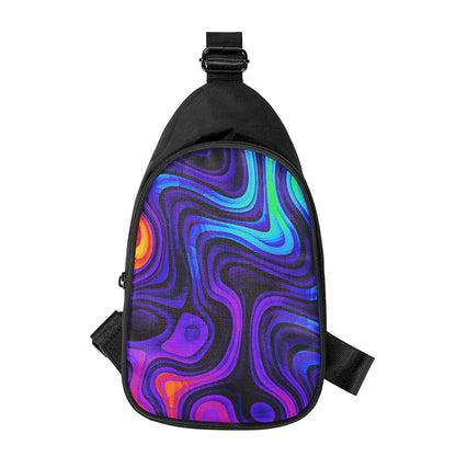 Dark Psychedelic Trippy Print Chest Bag
