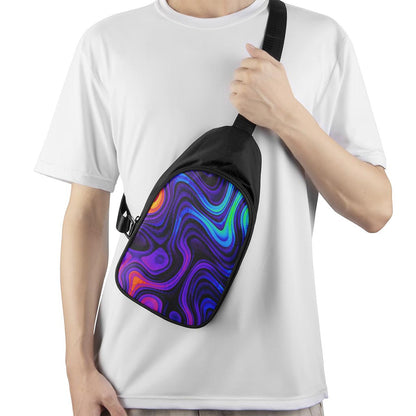 Dark Psychedelic Trippy Print Chest Bag