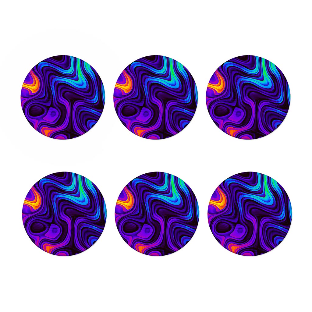 Dark Psychedelic Trippy Print Coaster Set