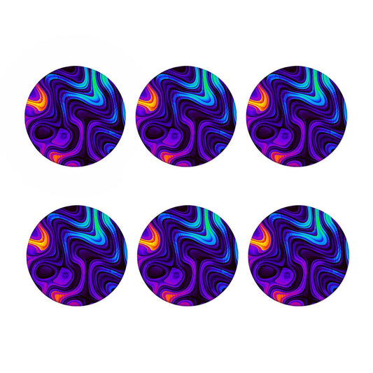 Dark Psychedelic Trippy Print Coaster Set