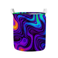 Dark Psychedelic Trippy Print Collapsible Laundry Basket